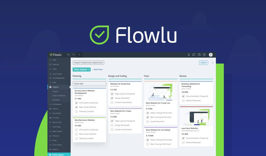 Flowlu customer management platform