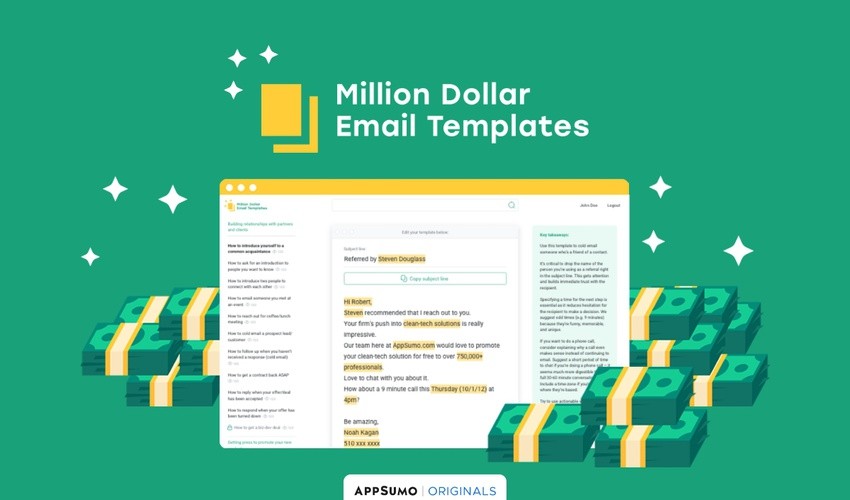 Million-Dollar Email Templates 2.0 Lifetime Deal-Pay Once And Never Again