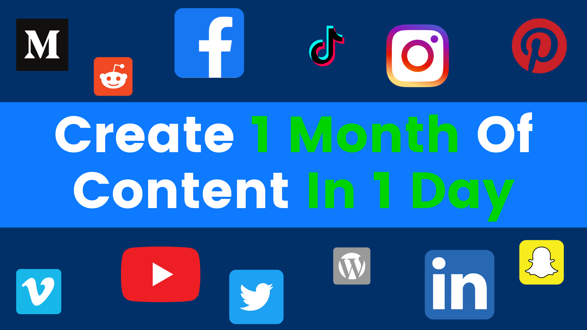 Create 1 Month Of Content In 1 Day