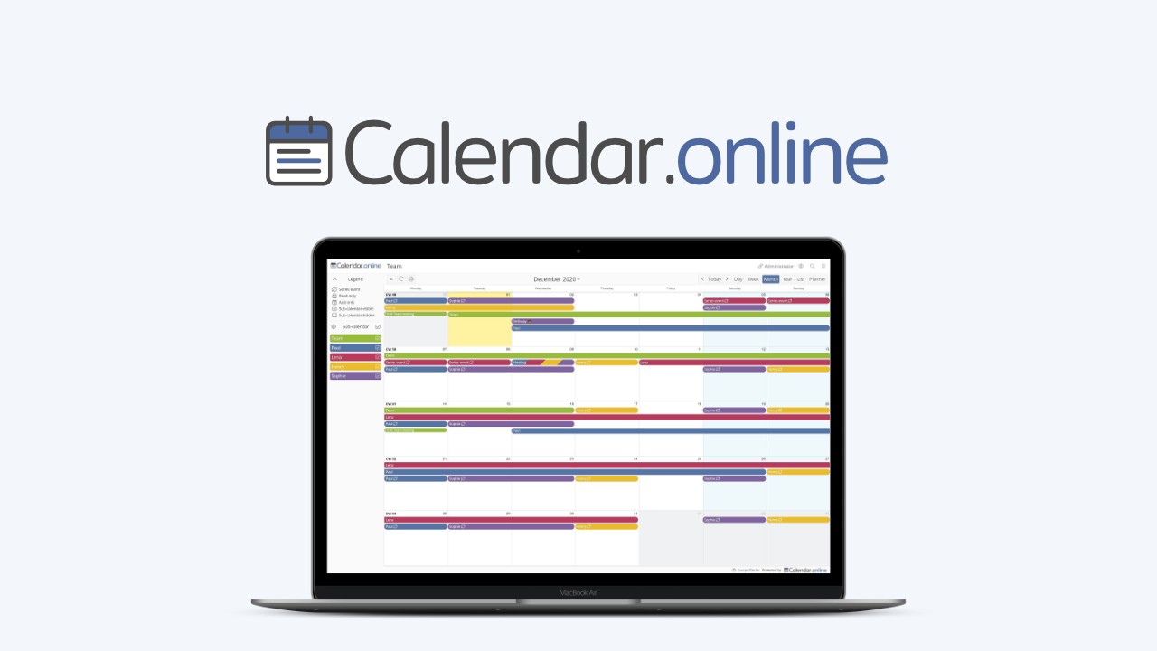Calendar.online is an easy to use and easy to share web-based online calendar with extended right management