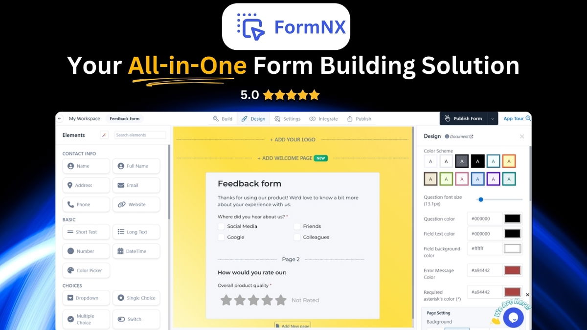 Form Elements present in FormNX