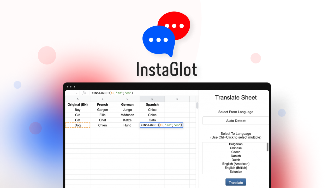 AppSumo Deal for InstaGlot for Google Sheets