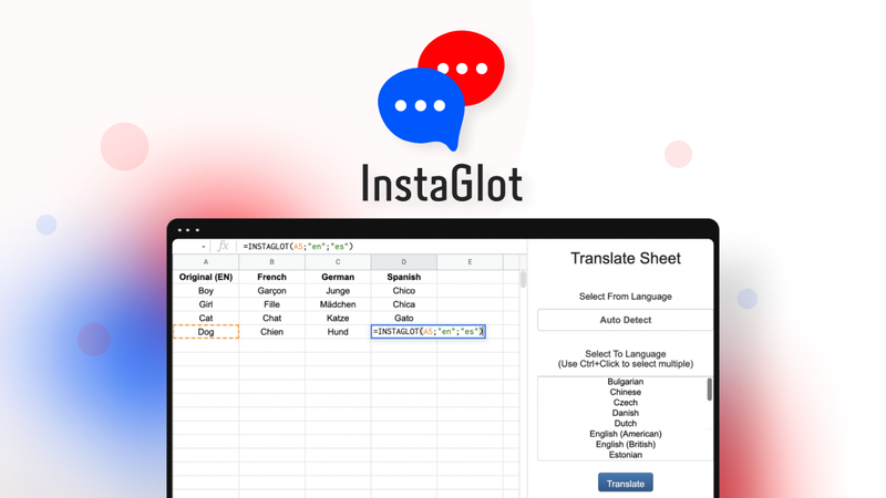 InstaGlot for Google Sheets