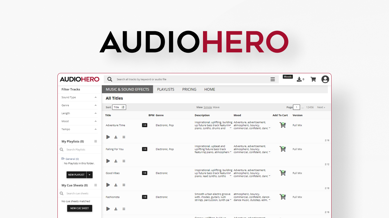 AudioHero – Premium Royalty Free Music and SFX