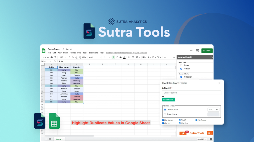 Sutra Tools For Google Sheets