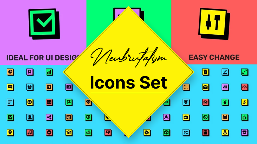 Neubrutalism Icons Set