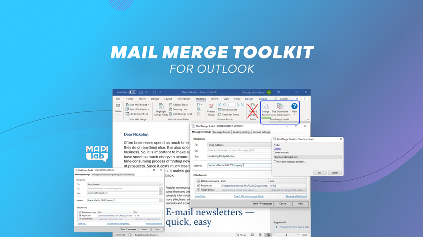 Mail Merge Toolkit for Outlook