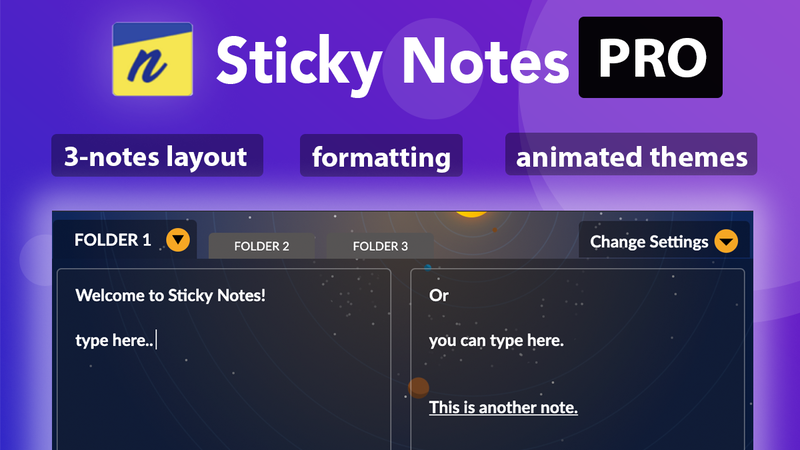 Sticky Notes Pro - Quickest Note Taking For Your Browser