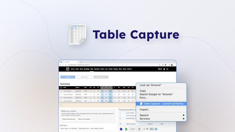 Table Capture