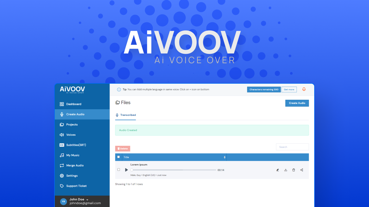 AppSumo Deal for AiVOOV - Text to Speech Solution