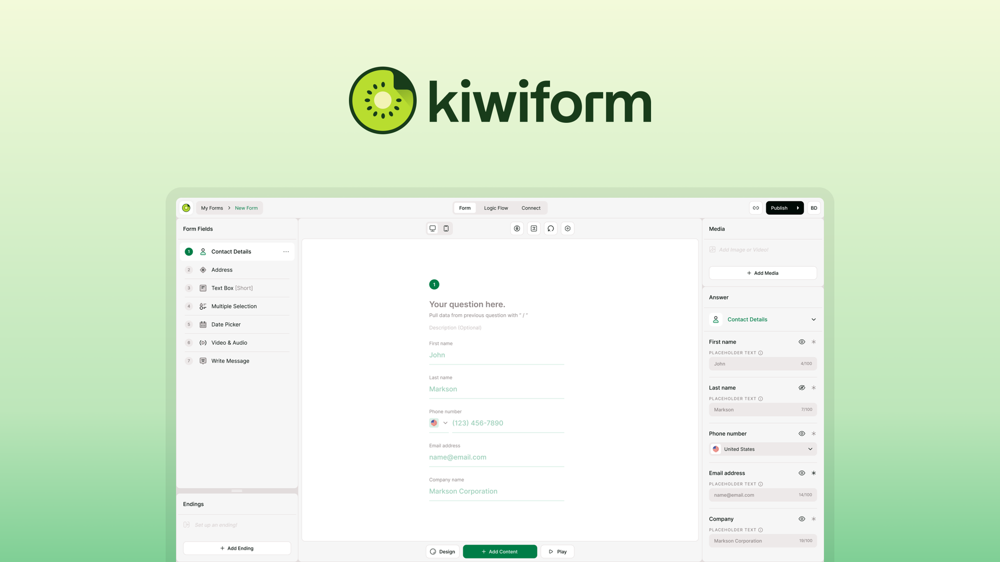 Kiwiform preview