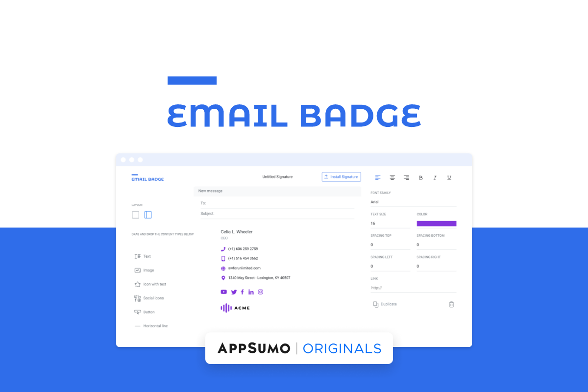EmailBadge Create email signatures & boost sales AppSumo