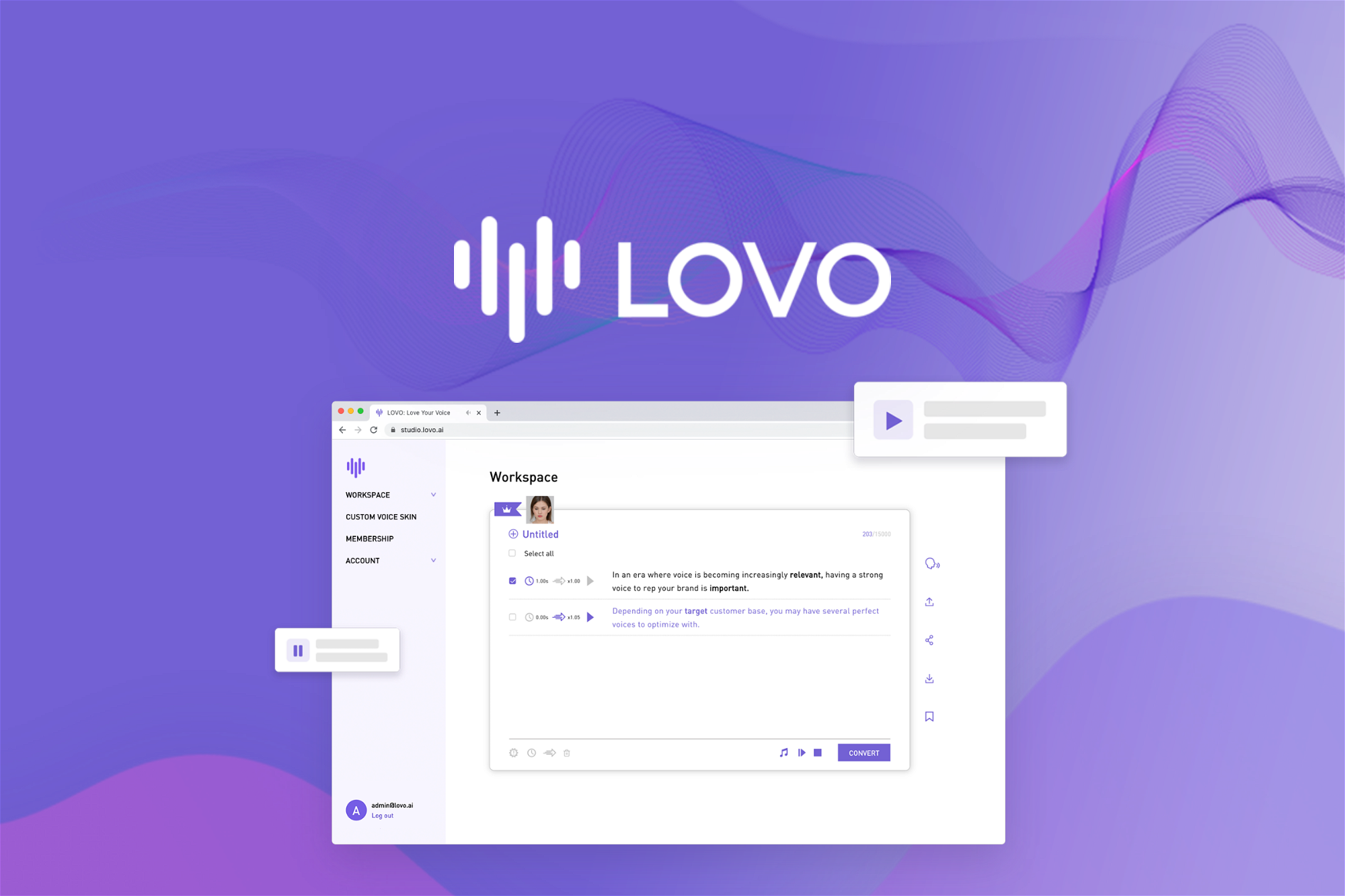 LOVO - Convert text to speech in human-like voices | AppSumo
