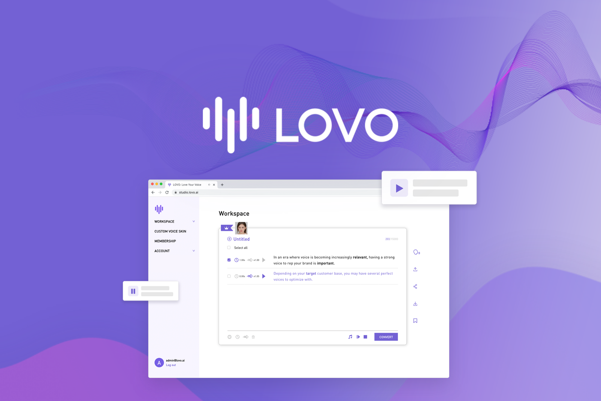 LOVO - Convert text to speech in human-like voices | AppSumo