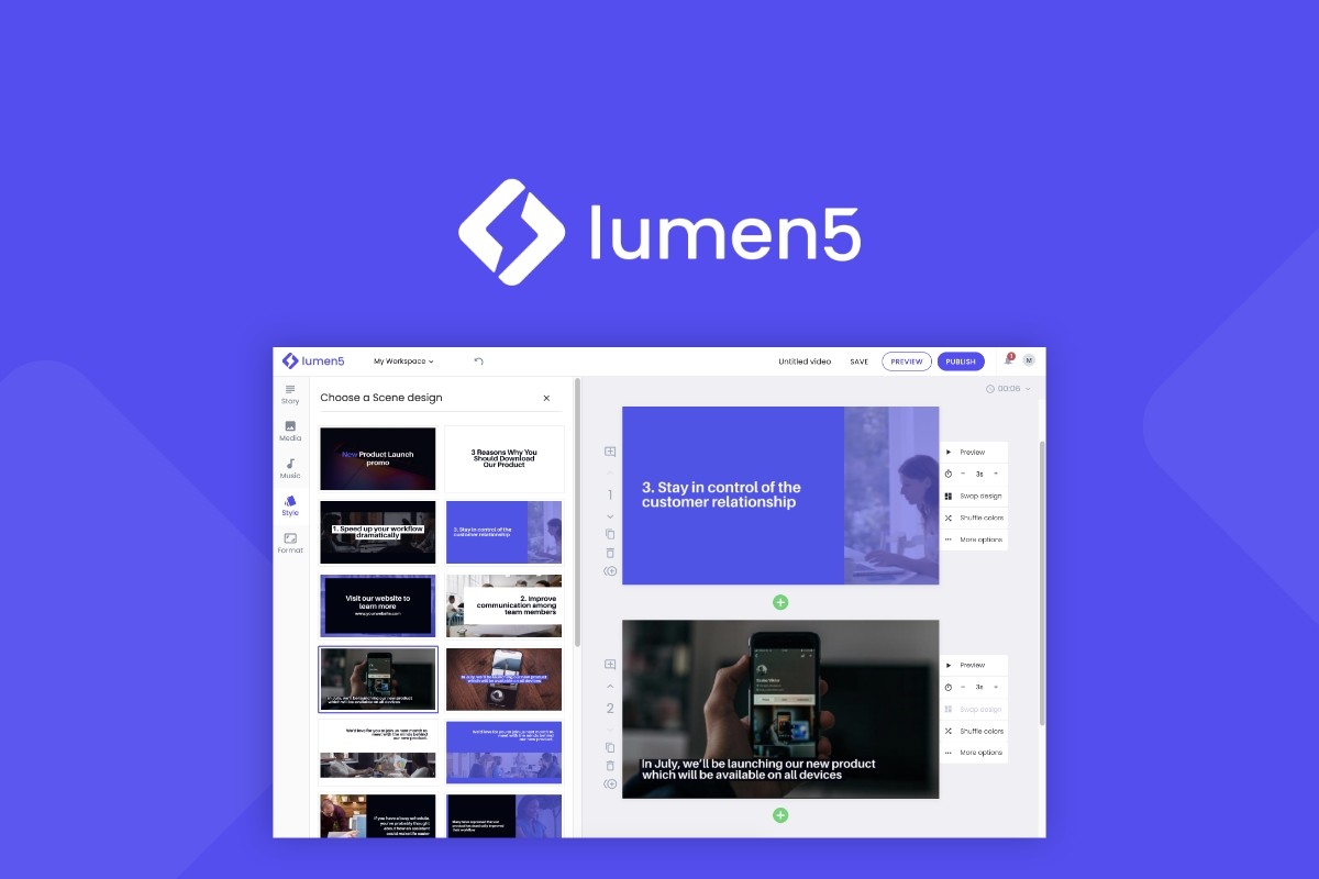Lumen5 screenshot