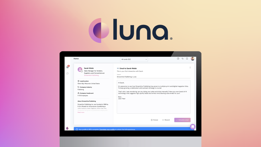 Luna Support Luna - Personalize your cold outreach with AI | AppSumo