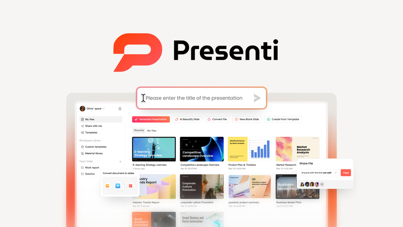 Presenti Ai-Generate Polished Branded Presentations Instantly