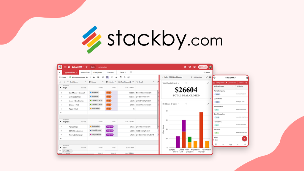 Stackby - Turn your spreadsheets into no-code apps | AppSumo