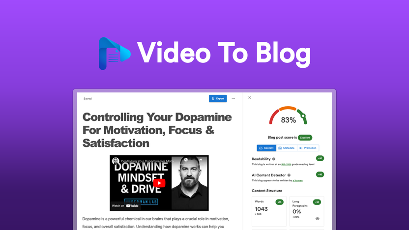 Video To Blog Lifetime Deal Appsumo: Transform Content Effortlessly 3 Video To Blog Lifetime Deal Appsumo: Transform Content Effortlessly
