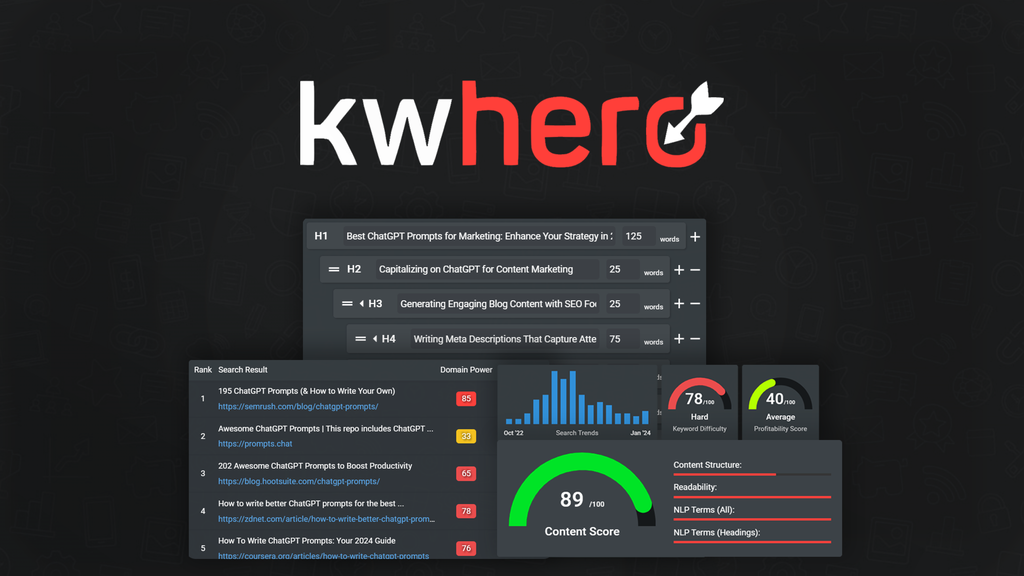 Kwhero best SEO tools with lifetime deals