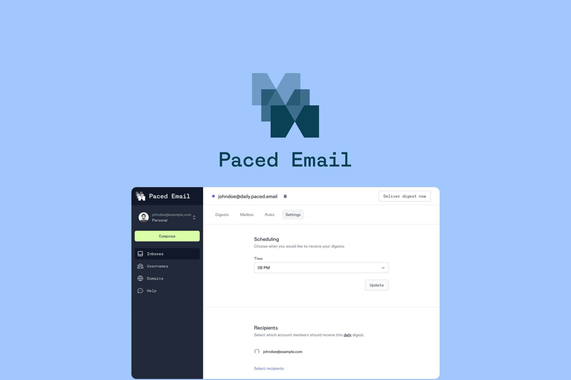 Paced Email logo