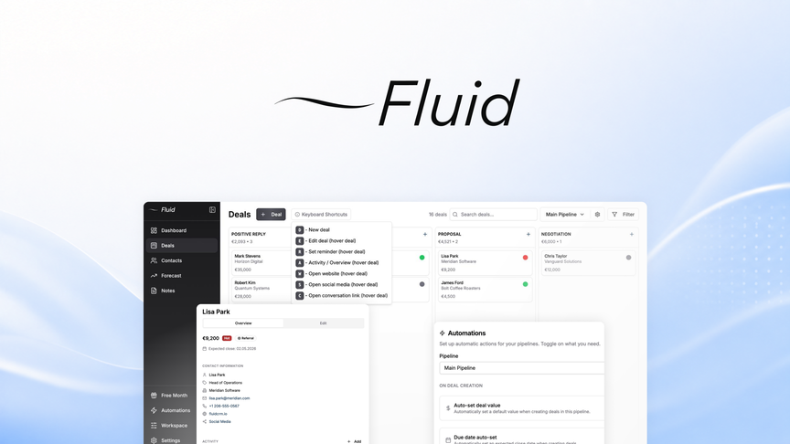 Fluid CRM AppSumo CRM product screenshot
