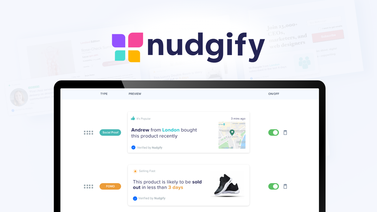 Nudgify Lifetime Deal-Pay Once & Never Again