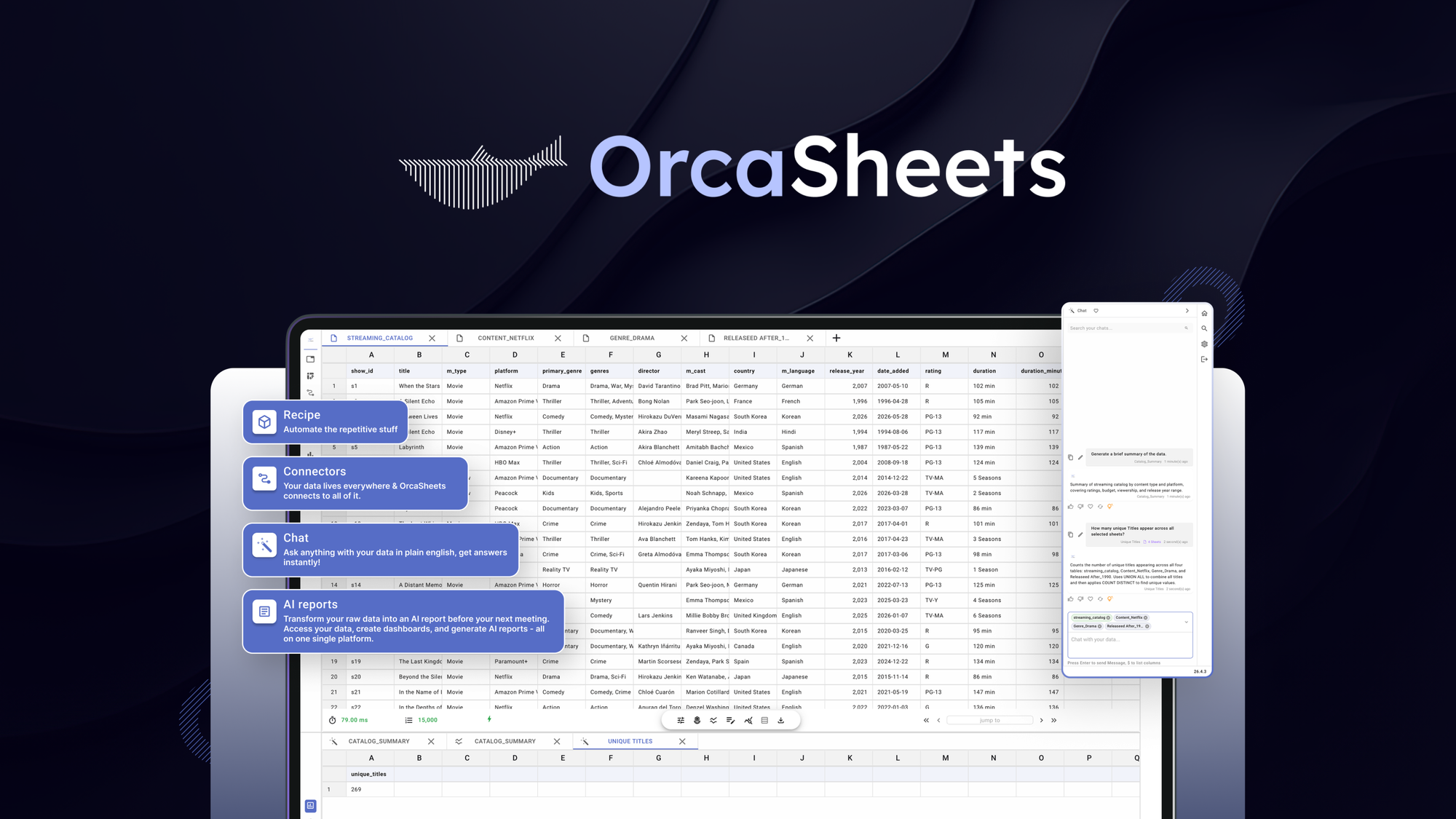 OrcaSheets