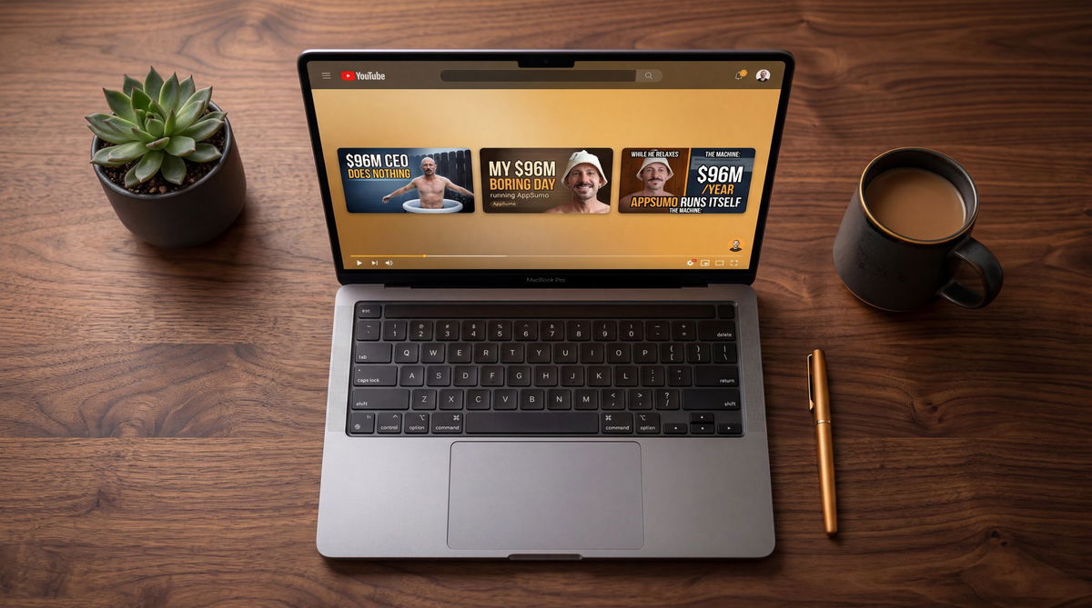 Thumbnails displayed on laptop screen