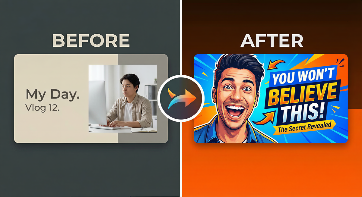 Before and after YouTube thumbnail comparison