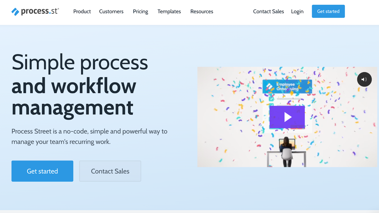 Process Street homepage