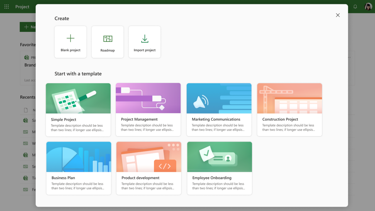 Select a template to get started