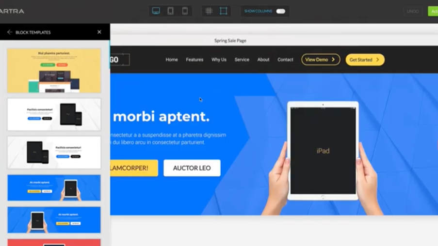Use Kartra’s landing page builder