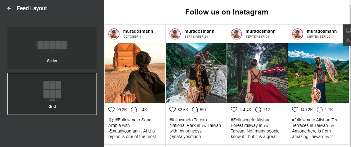 Choose your favorite Instagram feed layout