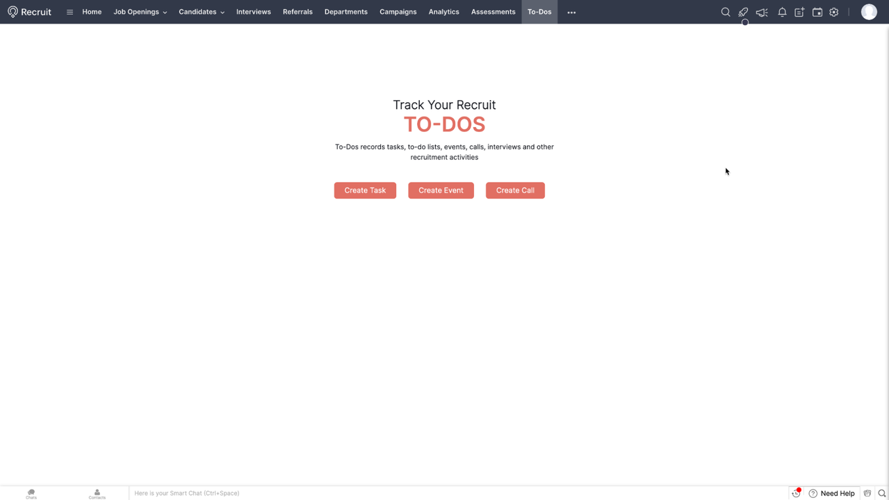 Create to-do lists for recruiting