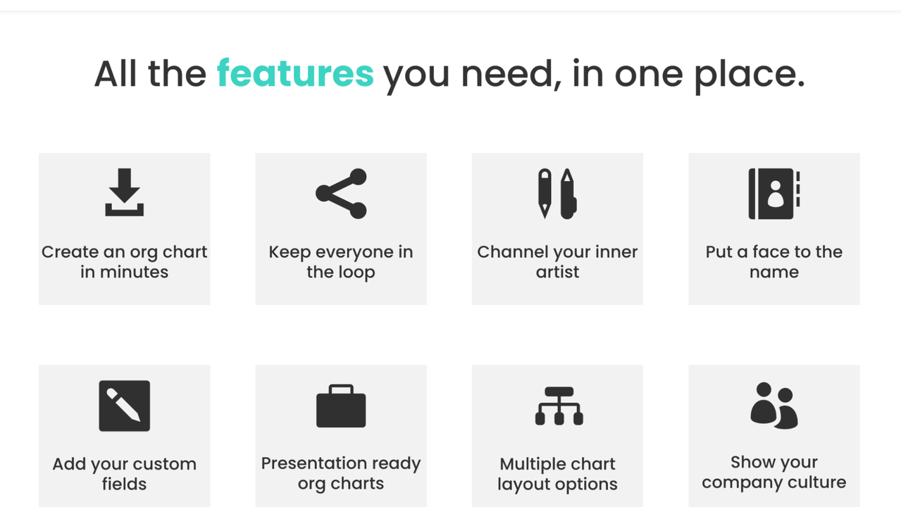 Organimi features and tools