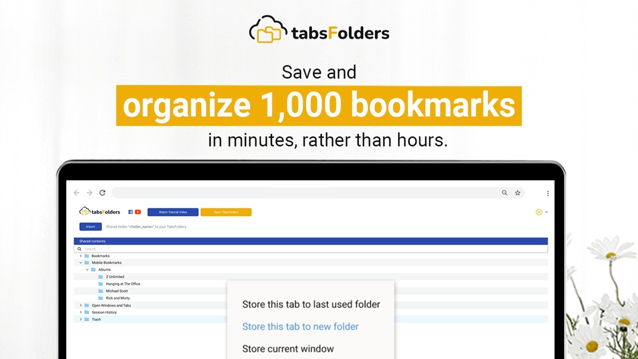 tabsFolders Tab & Bookmark Manager