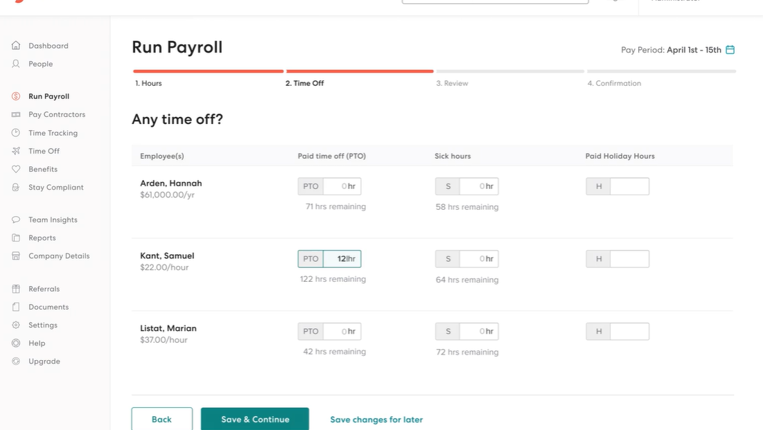 Run payroll