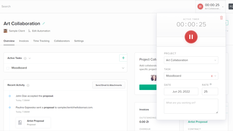 Project time-tracking