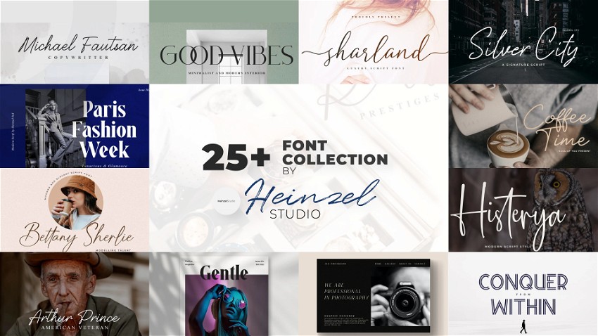25+ Font Collection by Heinzel Studio