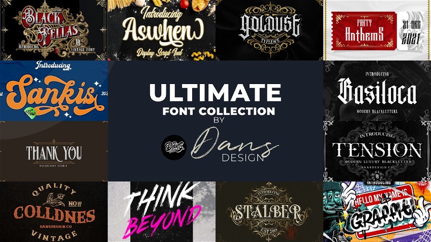Ultimate Font Collection by Dansdesign (70 Fonts)