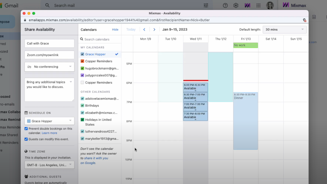 View meeting availability