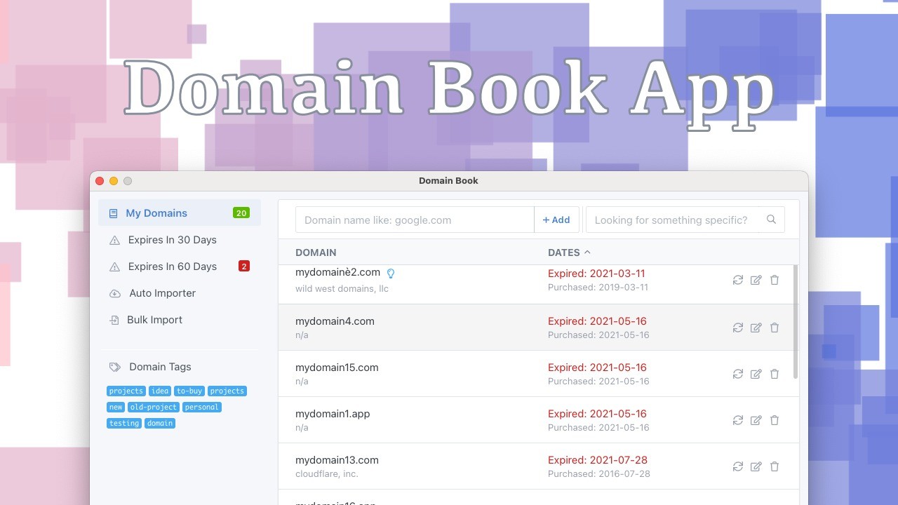 Domain Book App (Mac)