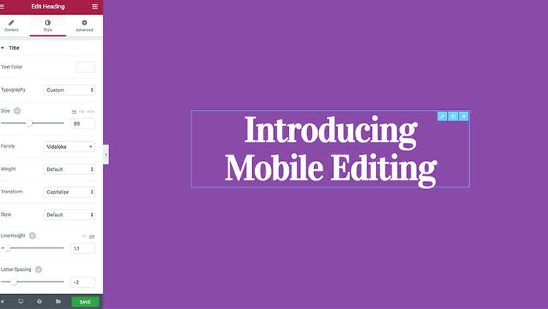 Mobile editing