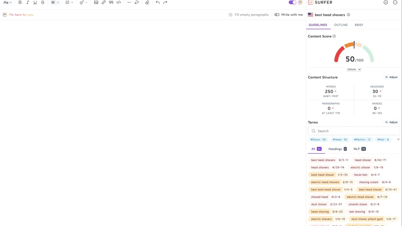 Write content in the editor