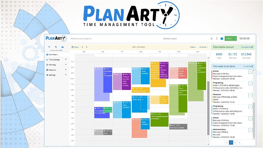 PlanArty Time-Management Tool