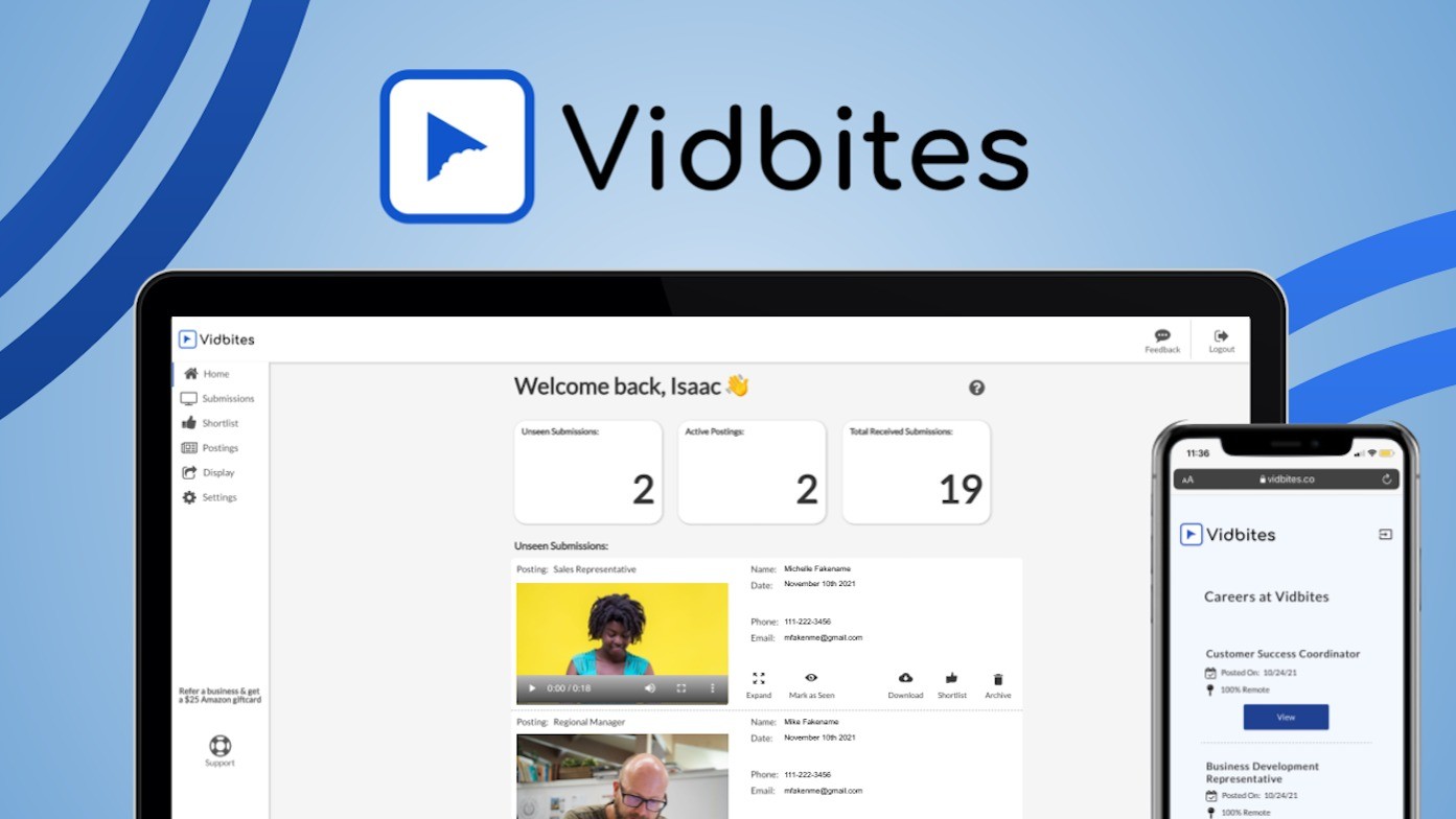 Vidbites - Video pre-screening for recruiting and hiring.