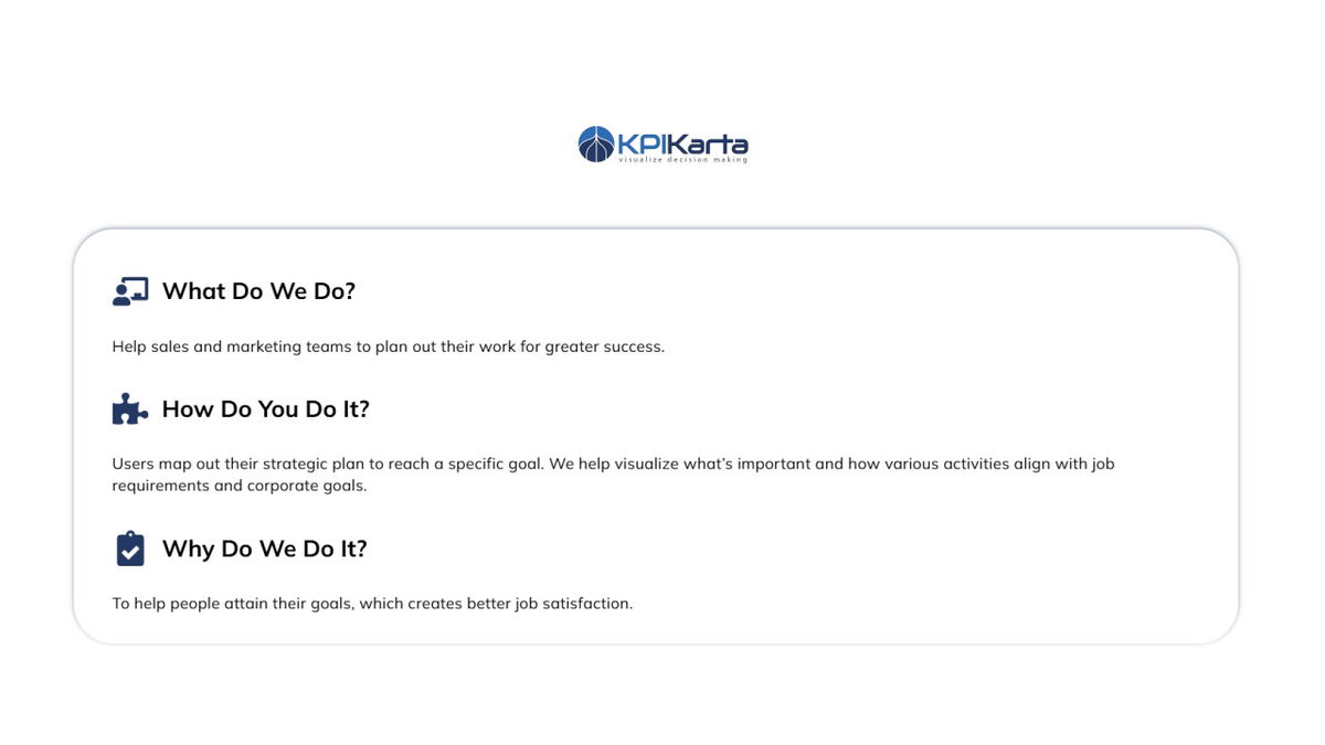 Flexible features ensure KPI Karta works for your unique strategy.