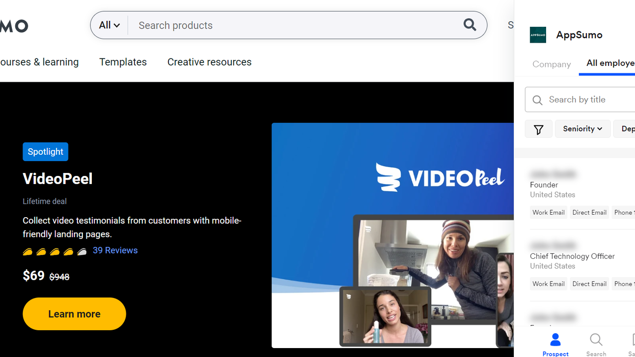 Access prospect’s details on website