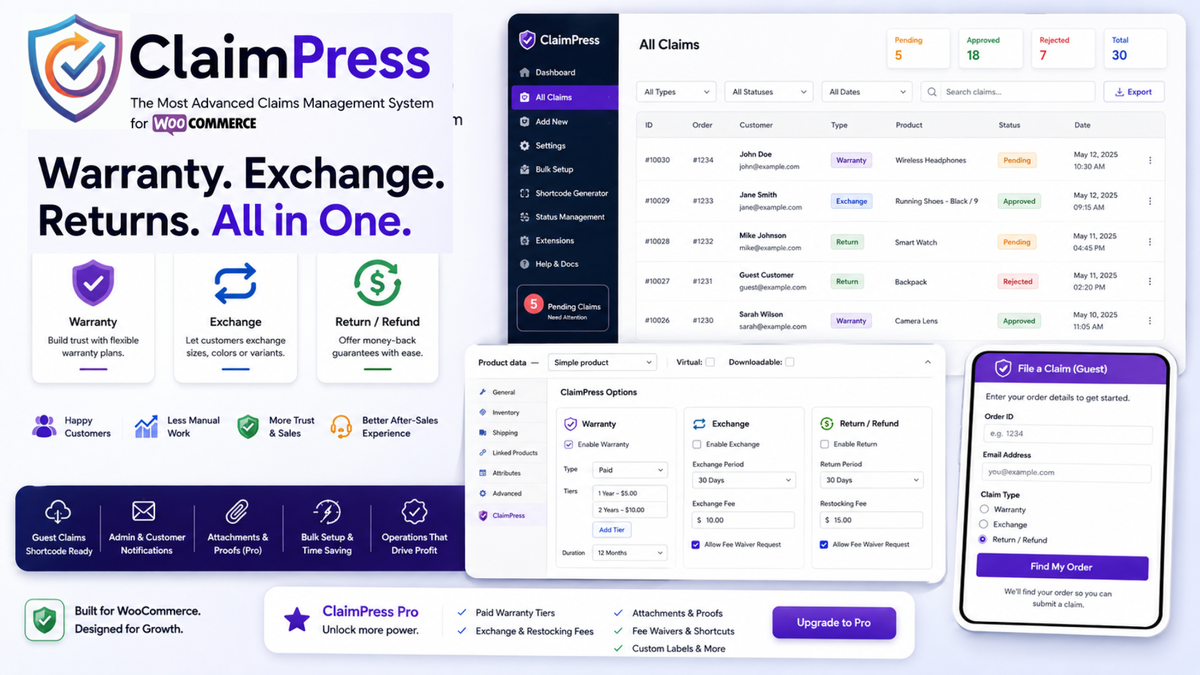 All-in-one Claim Solution for WooCommerce